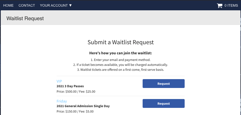 Will waiting list ticket be refunded